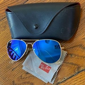 Ray-Ban Aviator Classic Blue Mirror Sunglasses
